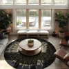 Round rug - Sandrigo (black/gold)