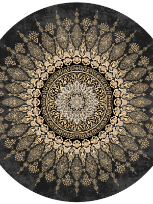 Round rug - Sandrigo (black/gold)